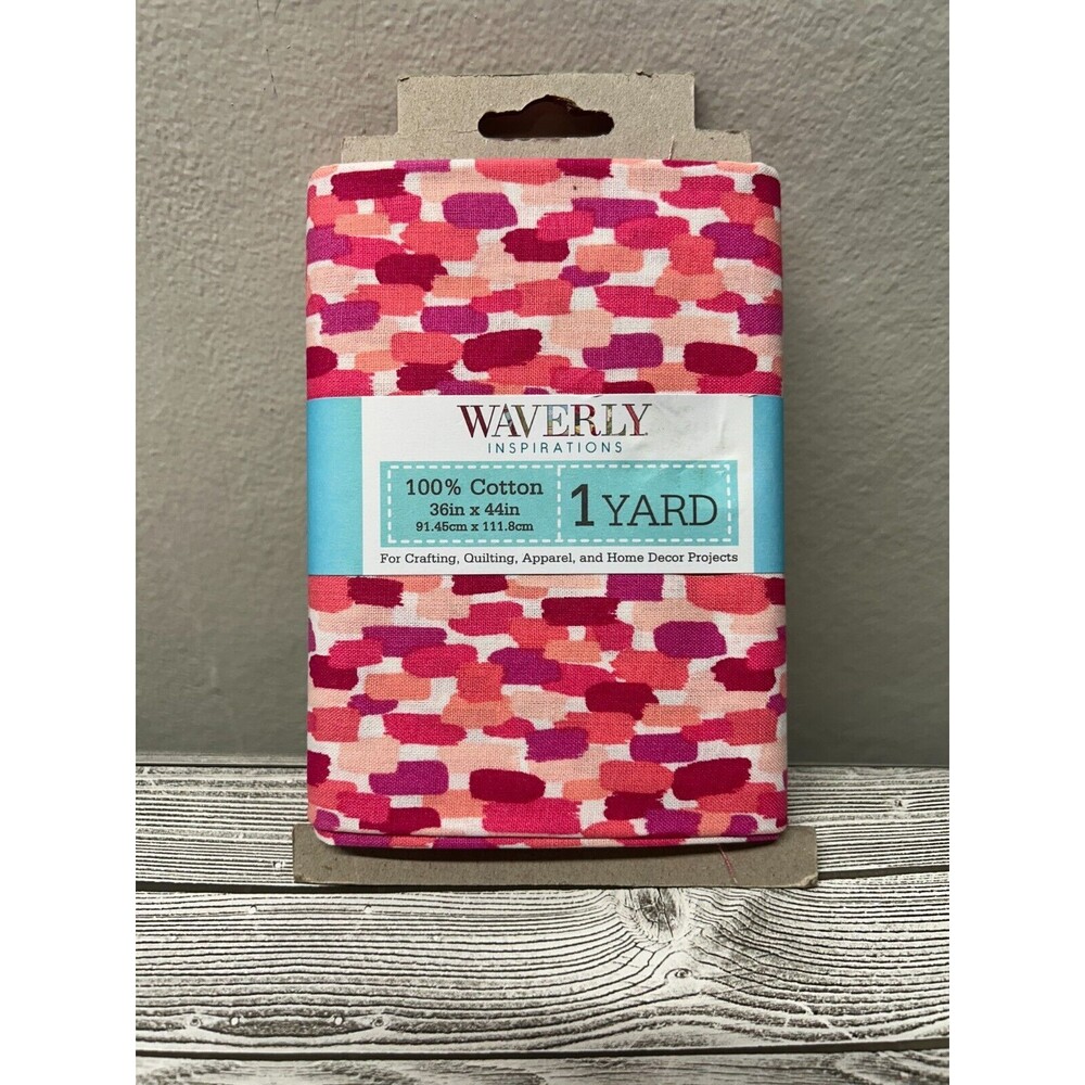 New -Waverly DABBLES CORAL 1 Yard Precut Fabric Cotton Quilting Sewing #10724
